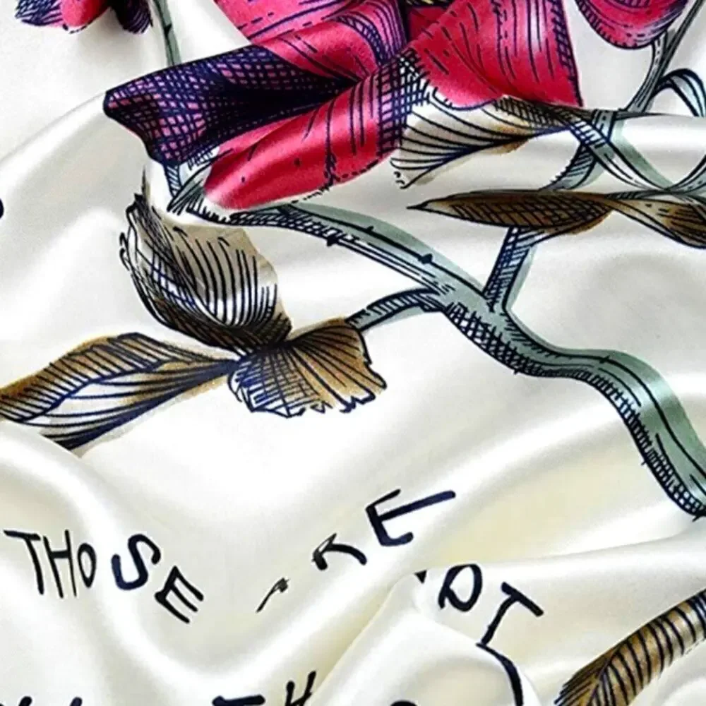 Fashion Head Scarf Headwraps for Women Silky Scarf Female Satin Print 35 x 35 in